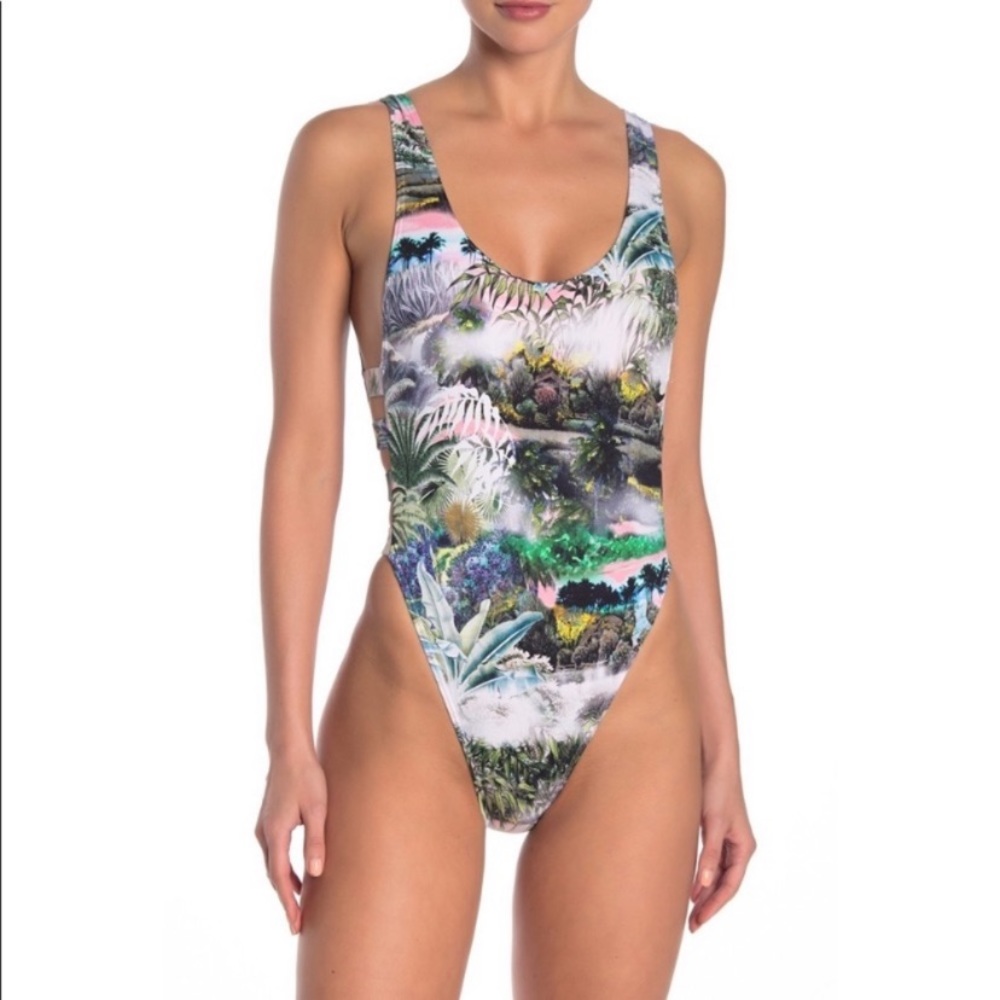 The Bikini Lab Jungle Halter one-piece Sz L